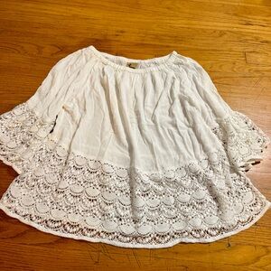 Katsumi White Lace Trim Blouse